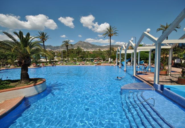 Piscina comunitaria de este apartamento en Benalmádena