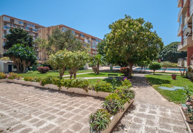 Jardín de este apartamento en Benalmádena