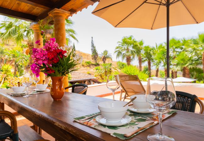 Terraza de este apartamento rural en Mijas Pueblo