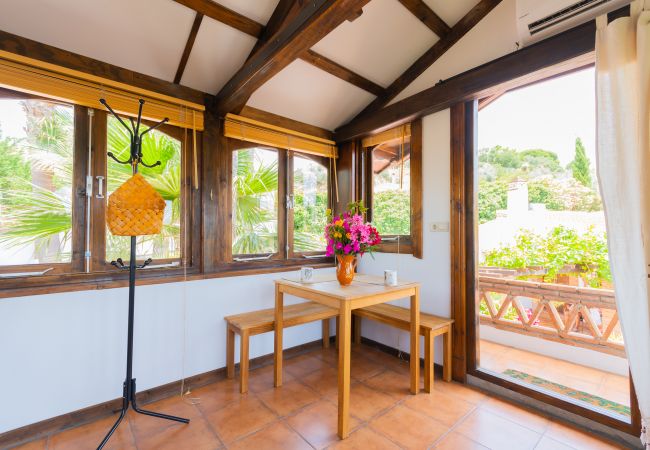 Terraza de este estudio rural en Mijas Pueblo