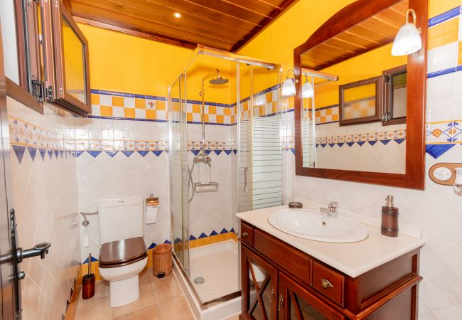 Baño de esta casa con chimenea en El Torcal