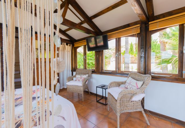 Bedroom of this rural studio in Mijas Pueblo