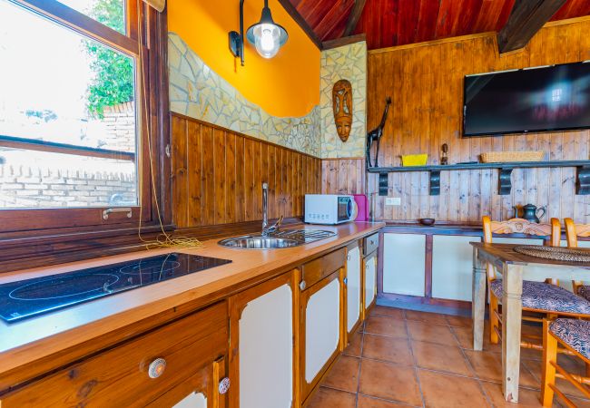 Kitchen of this rural studio in Mijas Pueblo