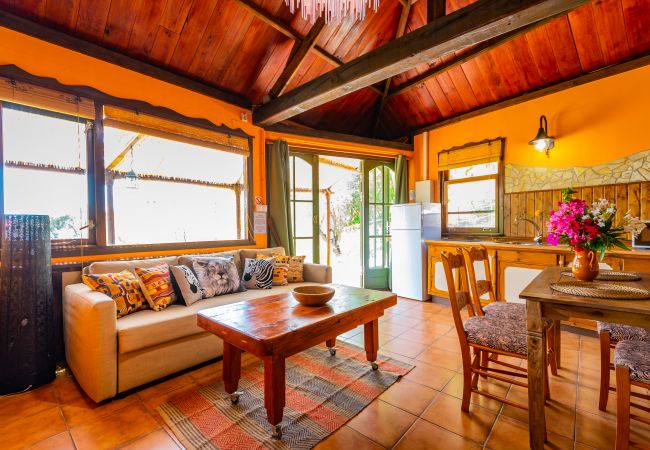 Living room of this rural studio in Mijas Pueblo