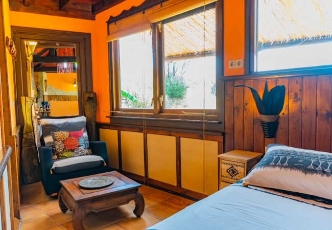 Bedroom of this rural studio in Mijas Pueblo