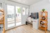 Bedroom with bunk beds in this apartment in Rincón de la Victoria