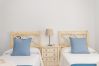 Children's bedroom of this house with fireplace in El Torcal