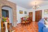 Kitchen of this house with fireplace in Coín