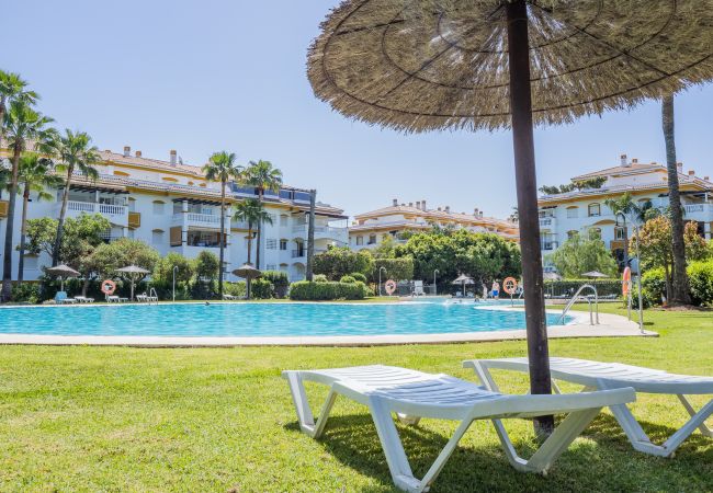 Garden of this apartment in Los Naranjos (Marbella)