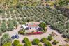 fenced plot, private pool, rural house