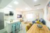 Living room, kitchen and dining room of our fantastic apartment