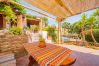 View of the terrace overlooking the pool of the accommodation